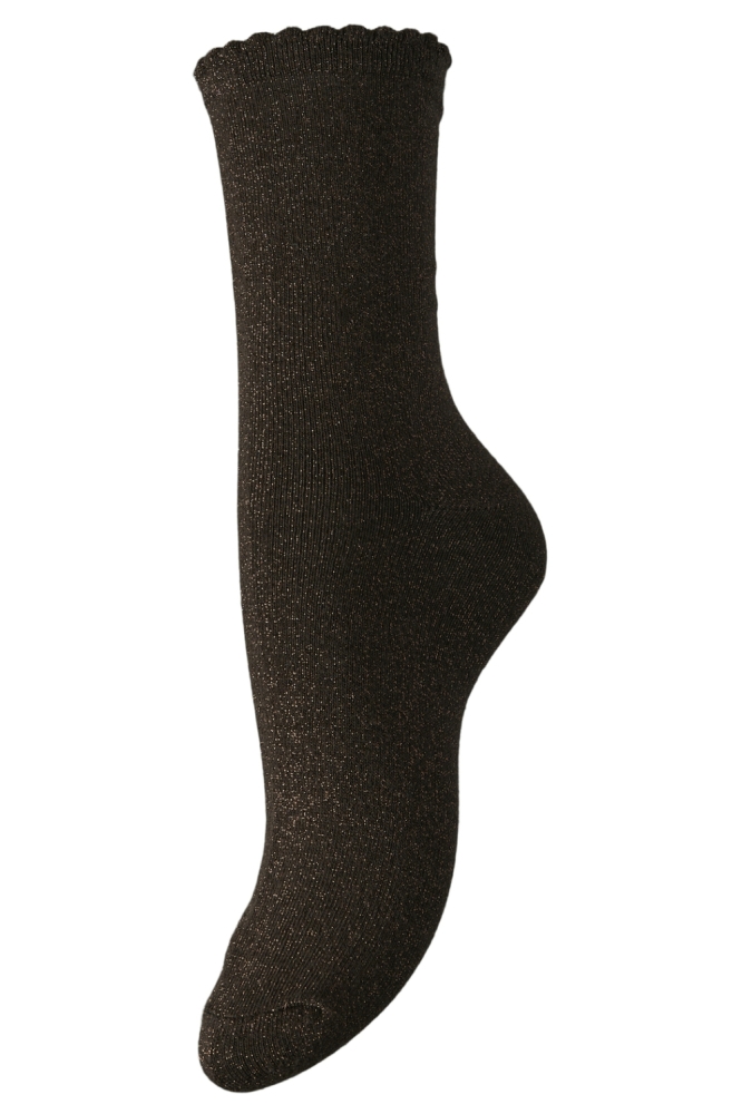 PCSEBBY GLITTER LONG SOCKS NOOS BC 17078534 Hot Fudge/TONED LUREX
